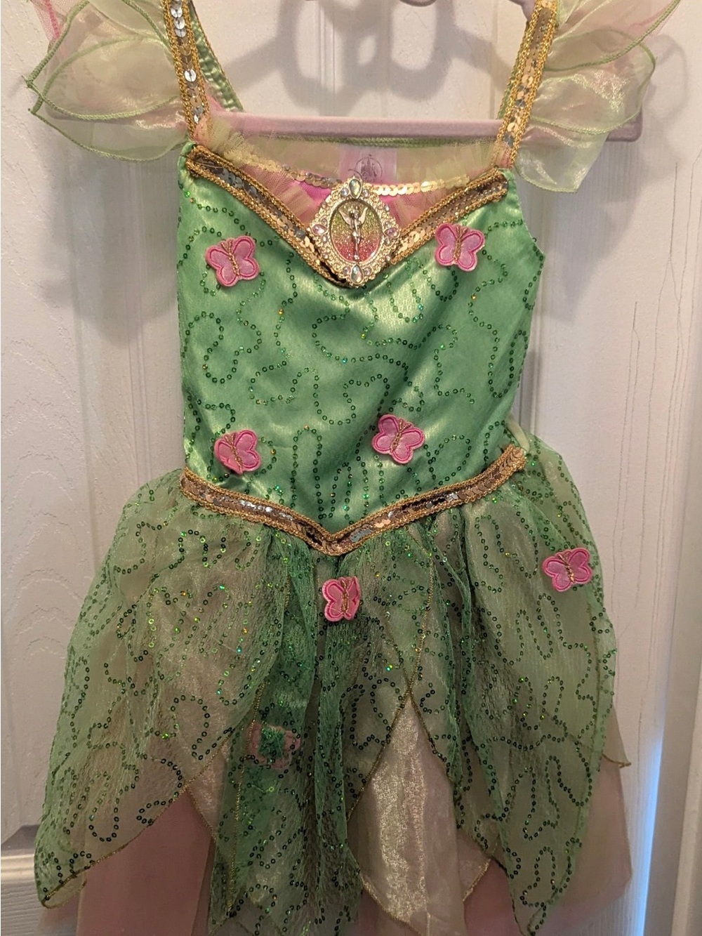 Disney park exclusive Tinkerbell Costume dress up dress with Pink Butterfly